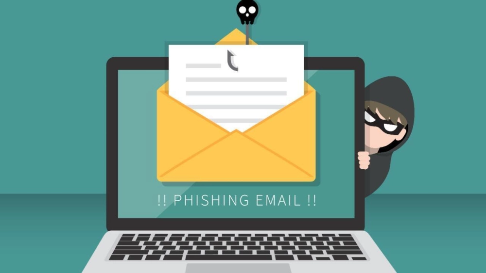 Email lừa đảo phishing, với nội dung giả mạo và liên kết độc hại