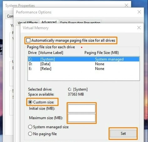 Kiểm tra cấu hình Page File hiện tại của Windows