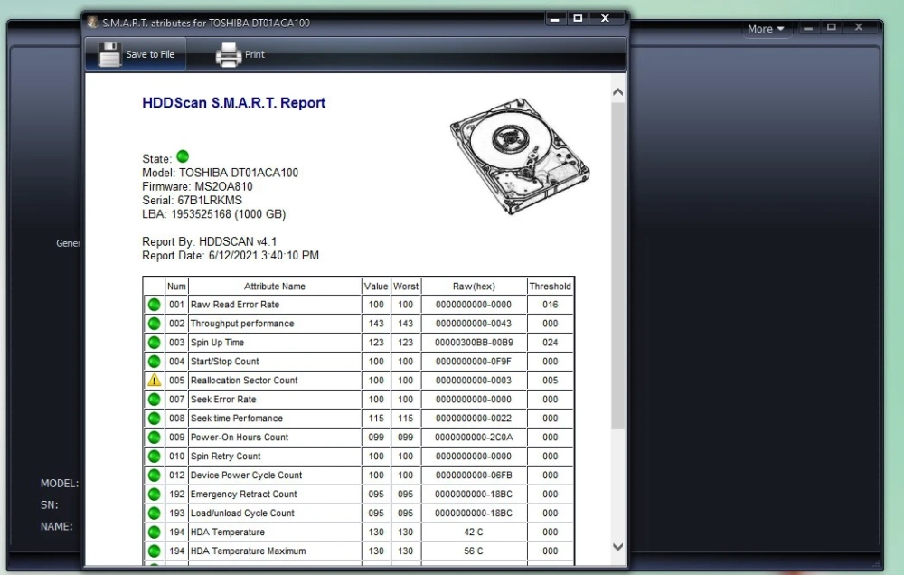 Quy trình cách dùng HDD Scan với các bước kiểm tra S.M.A.R.T. và quét bề mặt.