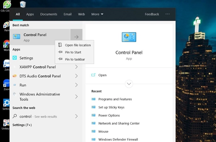 Sử dụng Control Panel để xóa ứng dụng trên Window 10