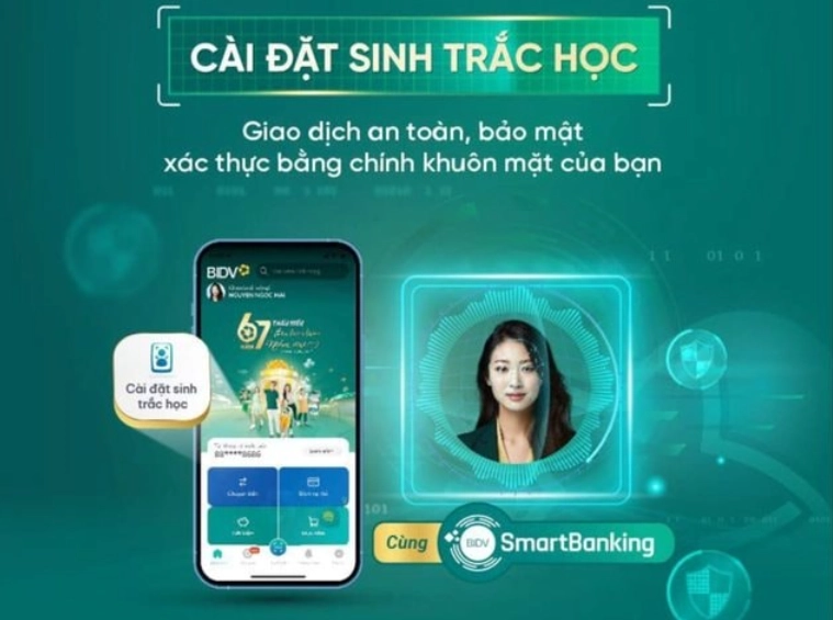 An ninh sinh trắc học trong ngân hàng.
