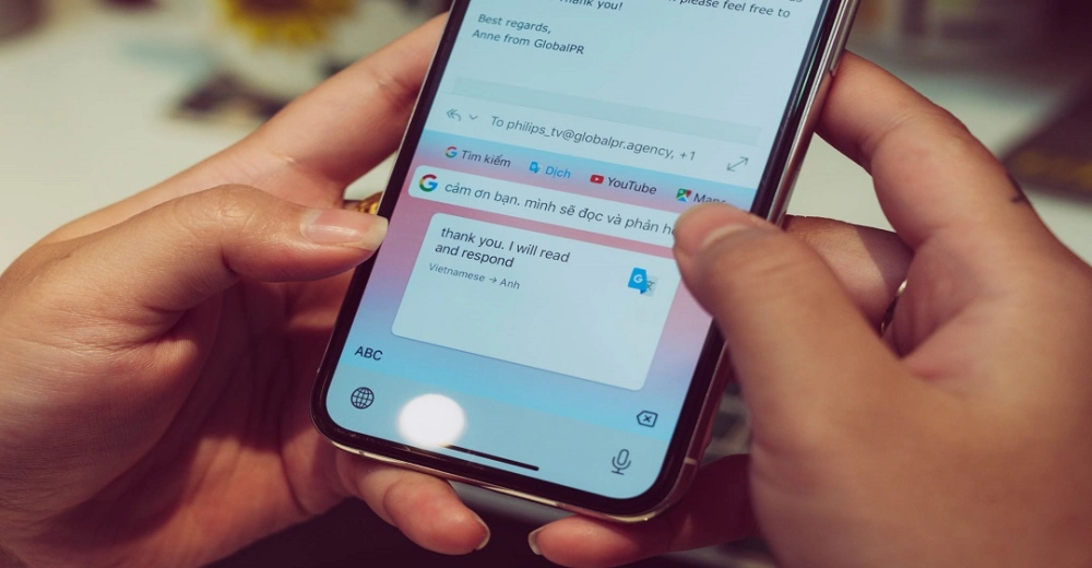 Minh họa cách vuốt để gõ trên Gboard