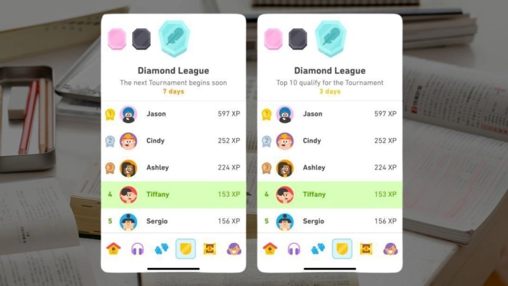 Tham gia cộng đồng Duolingo để tăng động lực học tập.