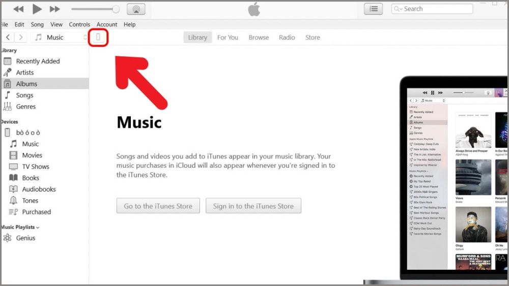 Giao diện iTunes trên máy tính với từ khóa cách cập nhật phần mềm điện thoại.